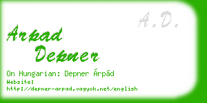 arpad depner business card